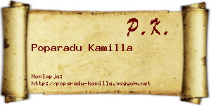Poparadu Kamilla névjegykártya